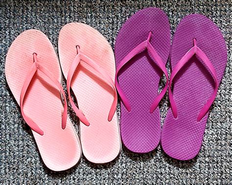 old fashioned rubber flip flops.